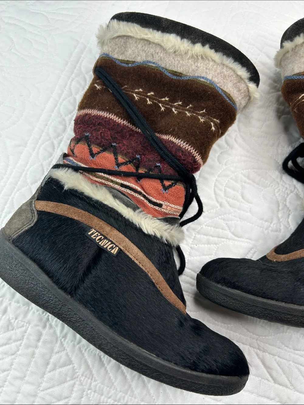 TECNICA 9 Fur/Wool/Suede Boots Vintage